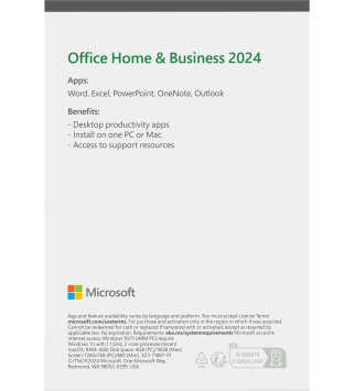 Microsoft Office 2024 Home and Business für Windows/Mac Deutsch/Multilingual PKC (Box) (EP2-06662) (Dauerlizenz, kein Abo)